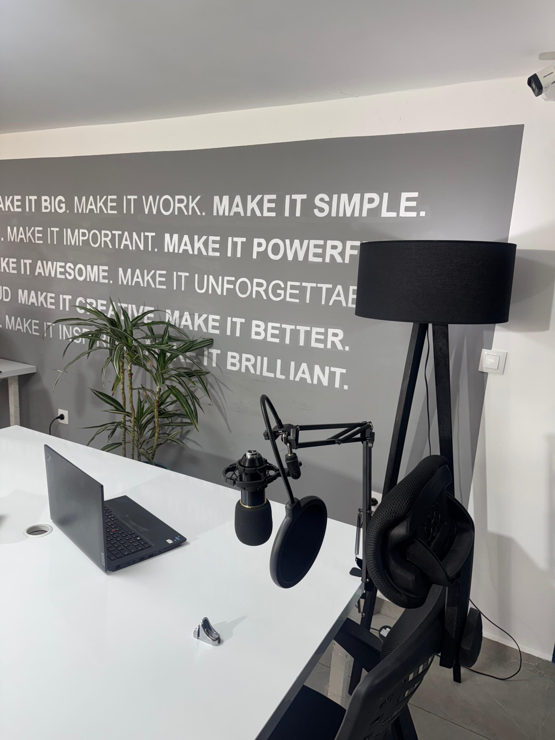Showcase of the podcast studio space
