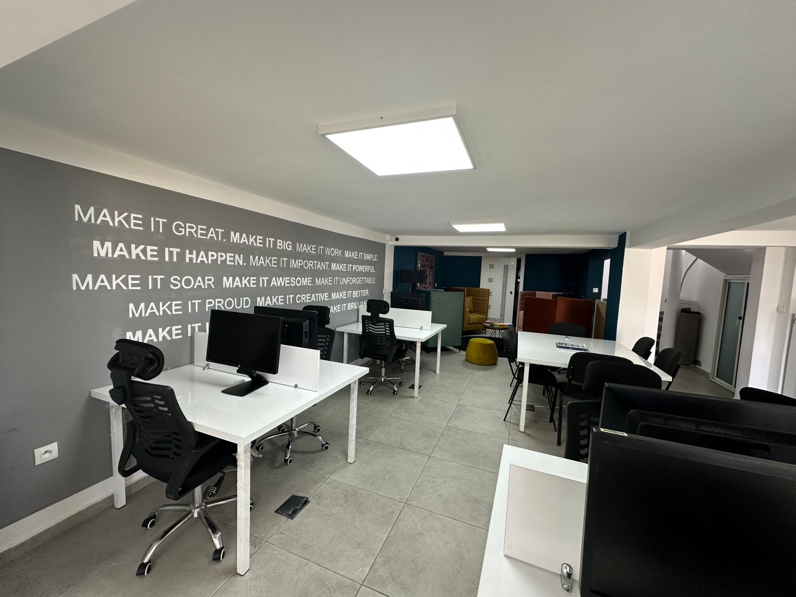 Spacious and modern open coworking space at AI Hub